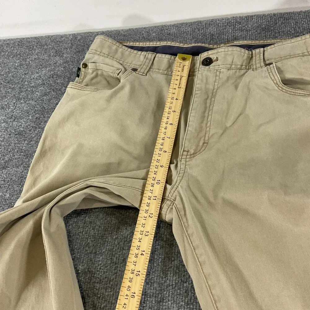 GH Bass & Co Mens 36x32 Khaki Casual Pants Straight Fit Cotton Stretch Chinos